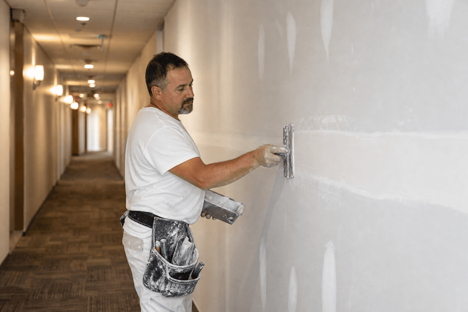 Professional commercial drywall in a Chester County home