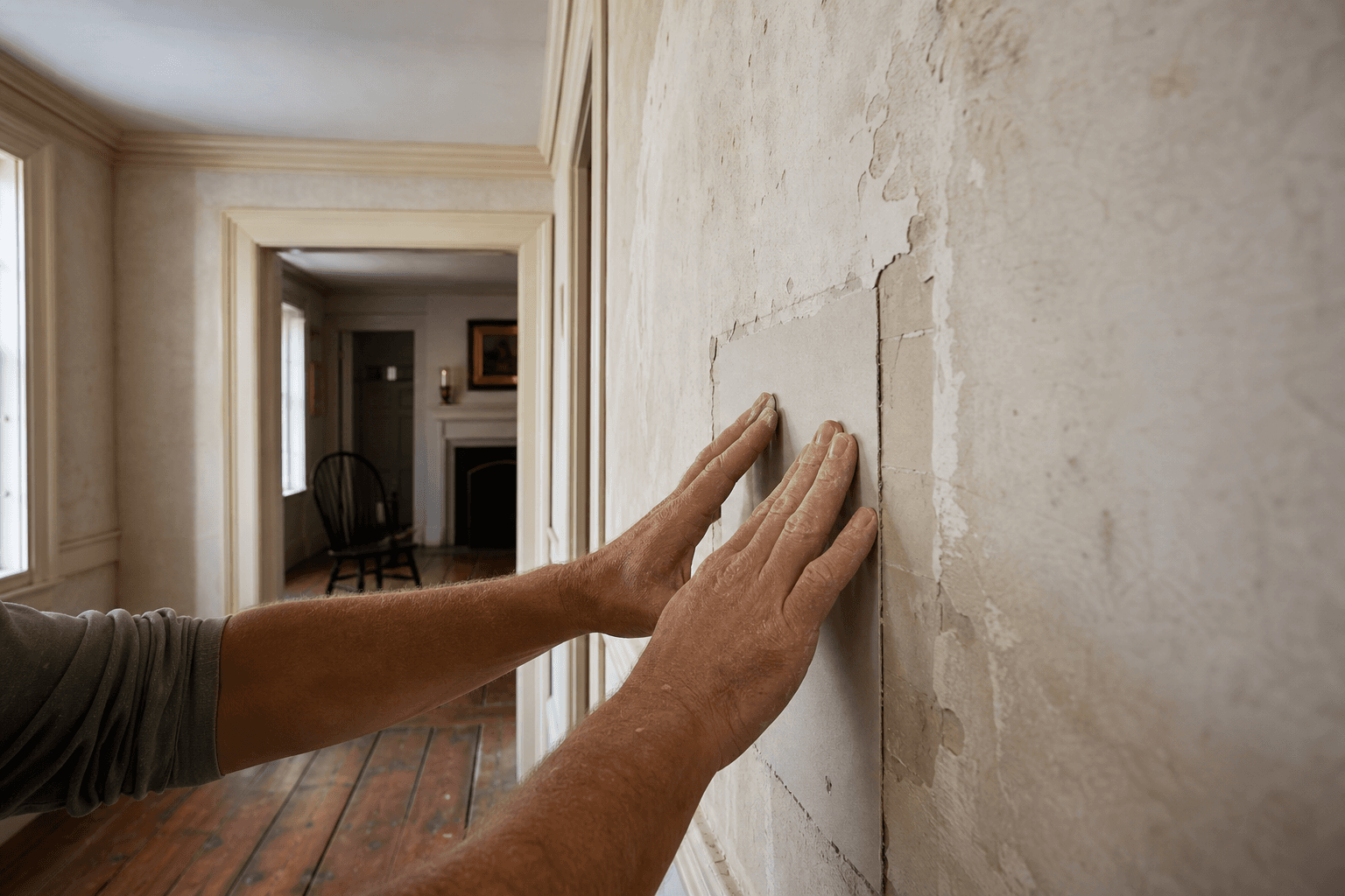 Professional plaster repair in a Chester County home