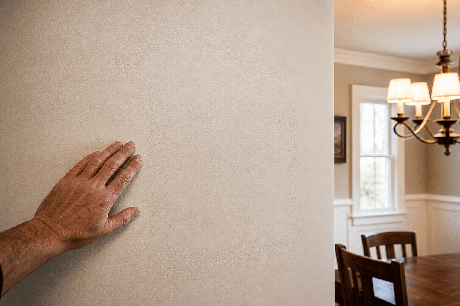 Professional texture matching in a Chester County home