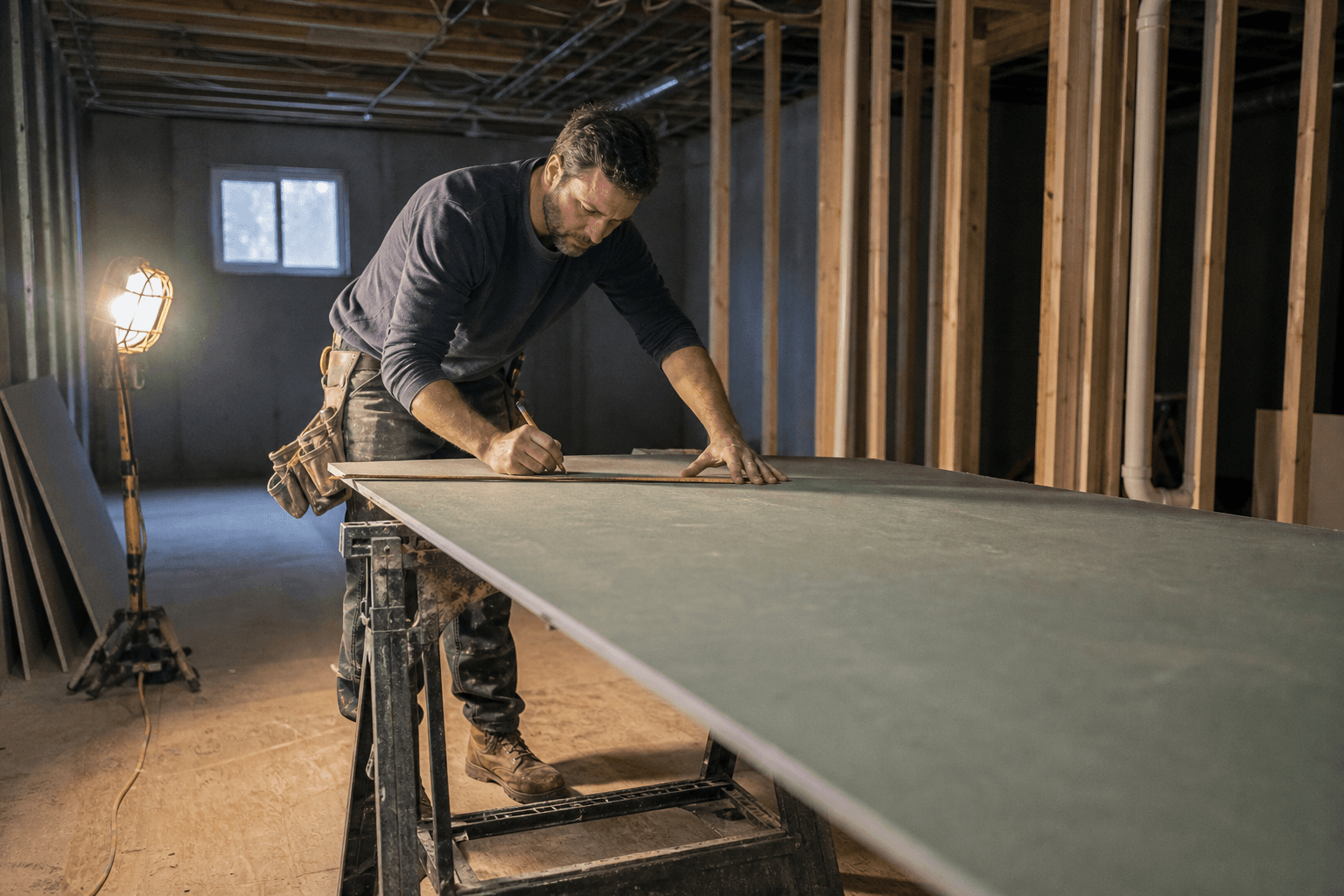Basement drywall work in Chester County PA