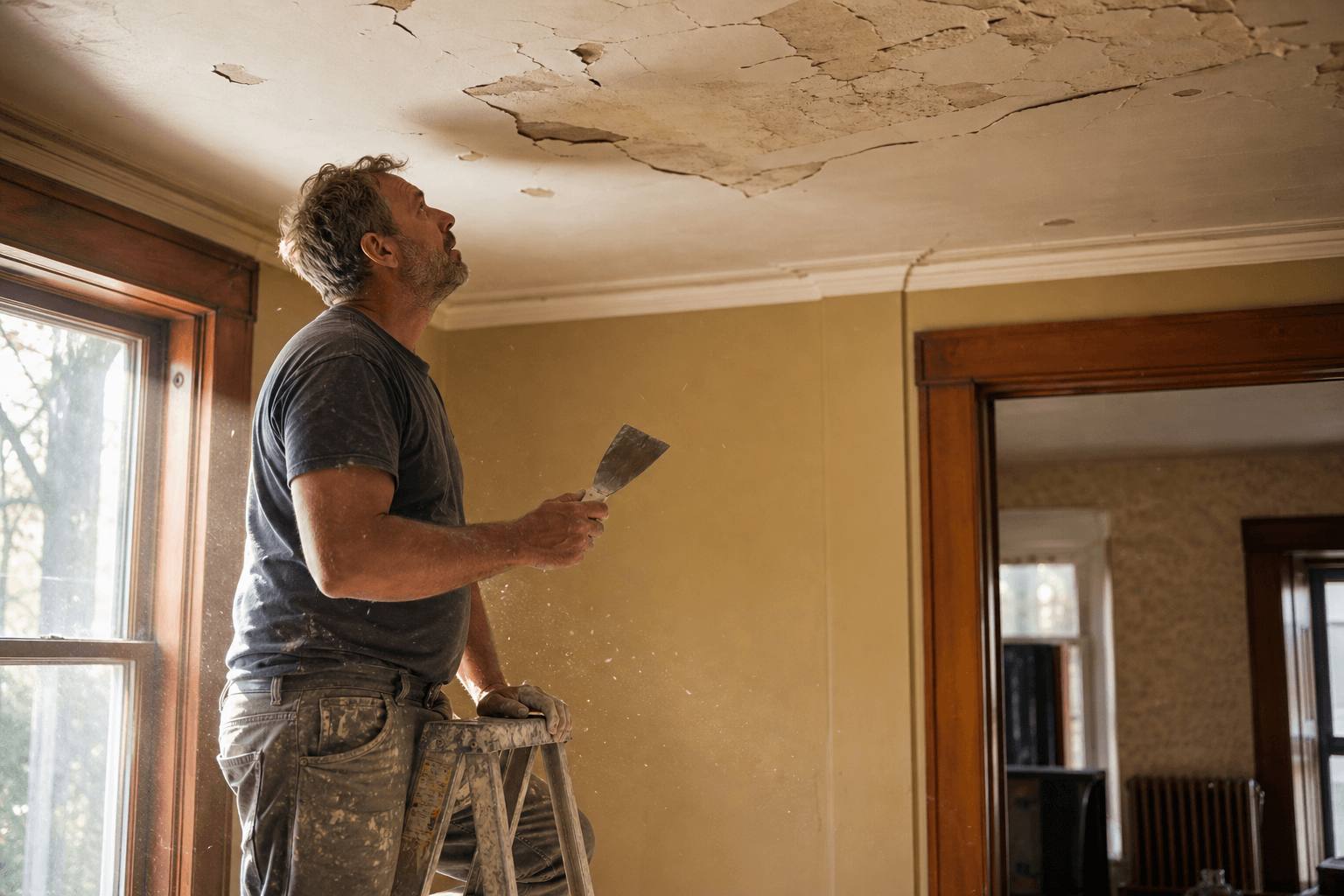 Ceiling repair work in Chester County PA